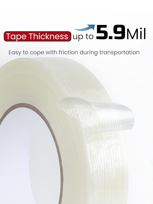 Lichamp Fiberglass Tape 1 inch, 2 Pack 60 Yards Filament Tape Nylon Fiber Glass - Image 5