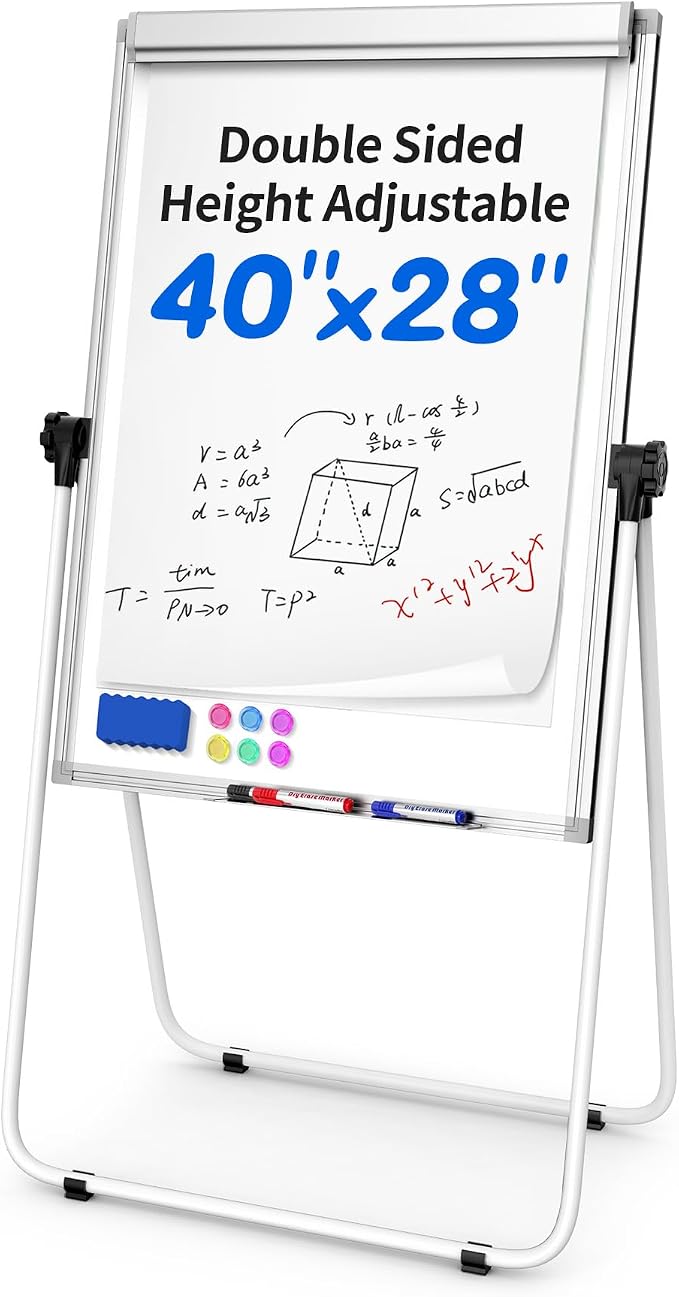 DexBoard U-Stand Double Sided 40" x 28" Magnetic Dry Erase Easel, Height by DexBoard