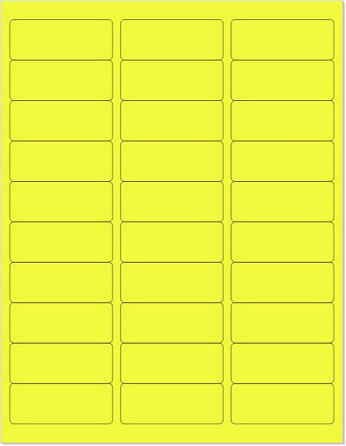 NextDayLabels 8-1/2 x 11" Neon Color High Light Fluorescent Labels by NextDayLabels