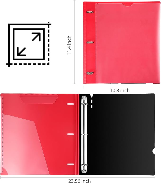 WOT I 12-Pack Telescoping 3 Ring Binder, Expandable Flexible Binder - Image 7
