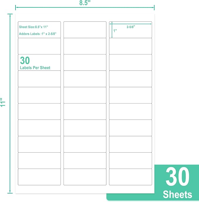 L LIKED Printable Address Labels, 900 Labels, 30 per Sheet, Mailing Labels - Image 2