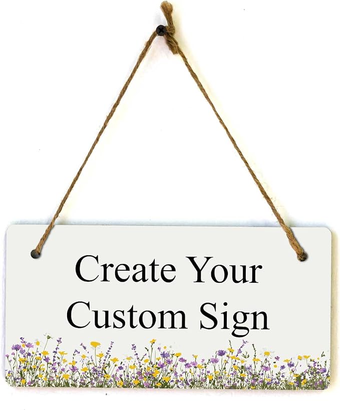 Signs ByLITA Wildflower Meadow Personalized Hanging Wall or Door Sign | Custom by SignsByLITA