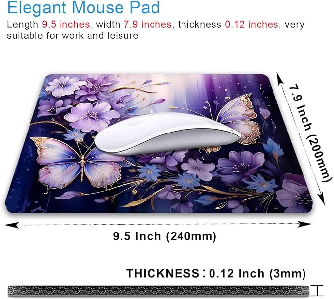 IMAYONDIA Small Mouse Pad Cute, Modern Flowers Mousepad - Image 2