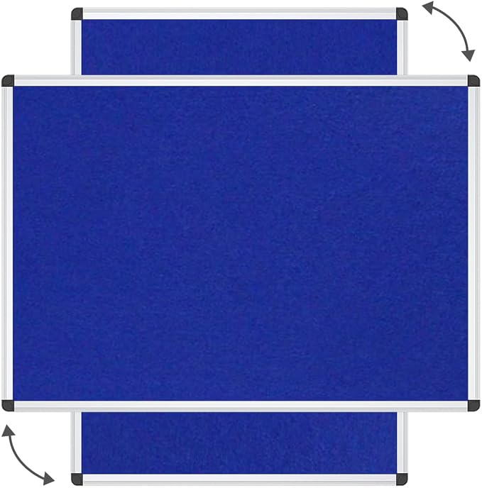 VIZ-PRO Notice Board Felt Blue, 36 X 24 Inches - Image 3