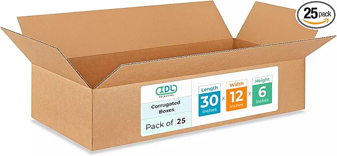 Large Shipping & Moving Boxes 30"L x 12"W x 6"H by IDLPackaging