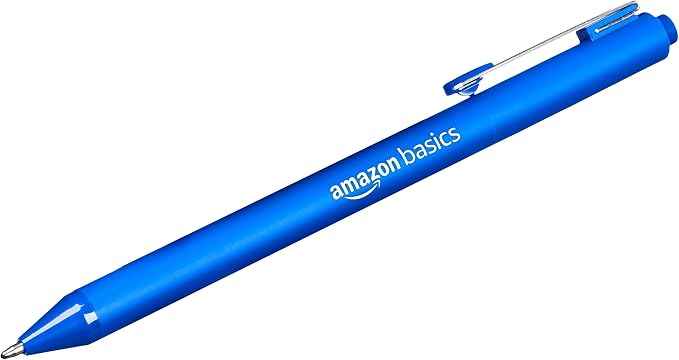 Amazon Basics Retractable Ballpoint Pens, Smooth Writing