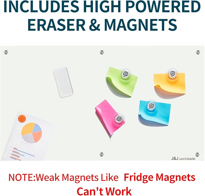 Magnetic Glass Whiteboard 6' x 3', Large Glass Dry Erase Board 70 x 35 Inches - Image 3