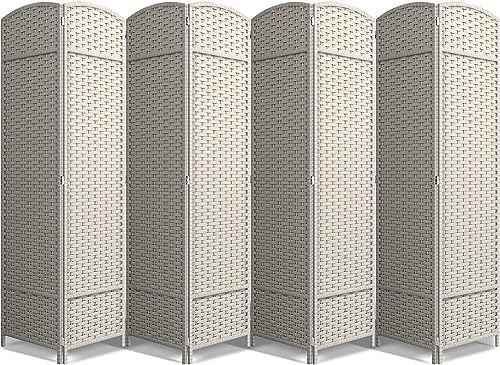 Sorbus Foldable Room Divider, Mesh Privacy Screen (8 Panel, Beige)