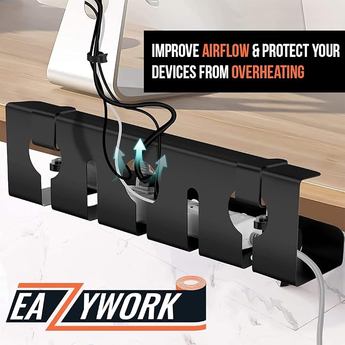 2Pcs 15.75 Inch Super Sturdy Gaming Cable Management Standing Desk wire - Image 4