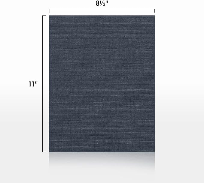 LUXPaper 8.5" x 11" Cardstock | Letter Size | Nautical Blue Linen | 100lb. - Image 2