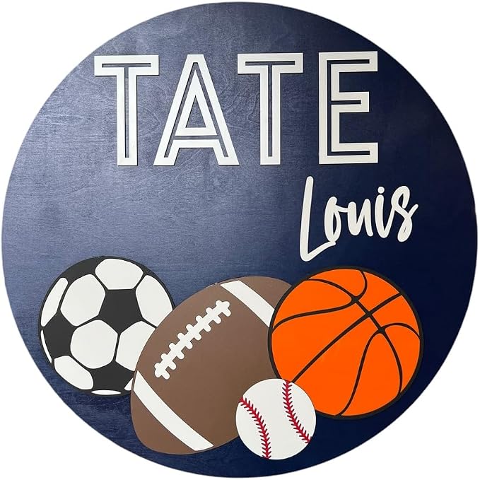 Baby Shower Sign, Newborn Nursery Decor, Kids sports Sign, Boys Room wall decor by Unknown