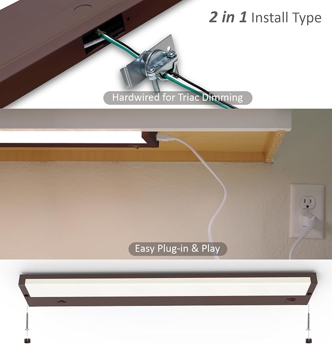 Leetdud LED Under Cabinet Lighting Hardwired or Plug in, 16 Inch 8W, Dimmable 5 - Image 6
