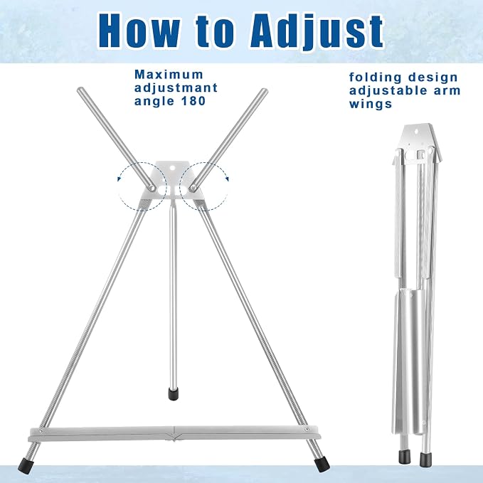Xinnun 12 Pcs Aluminum 15'' to 21'' High Tabletop Easel Display Adjustable - Image 4