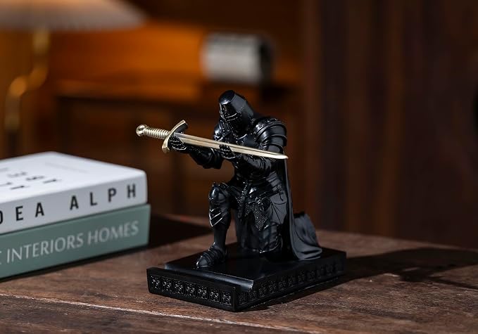 NCQIXIAO Medieval Templar Vanguard Officer Knight Pen Holder Pen Stand Desk - Image 9