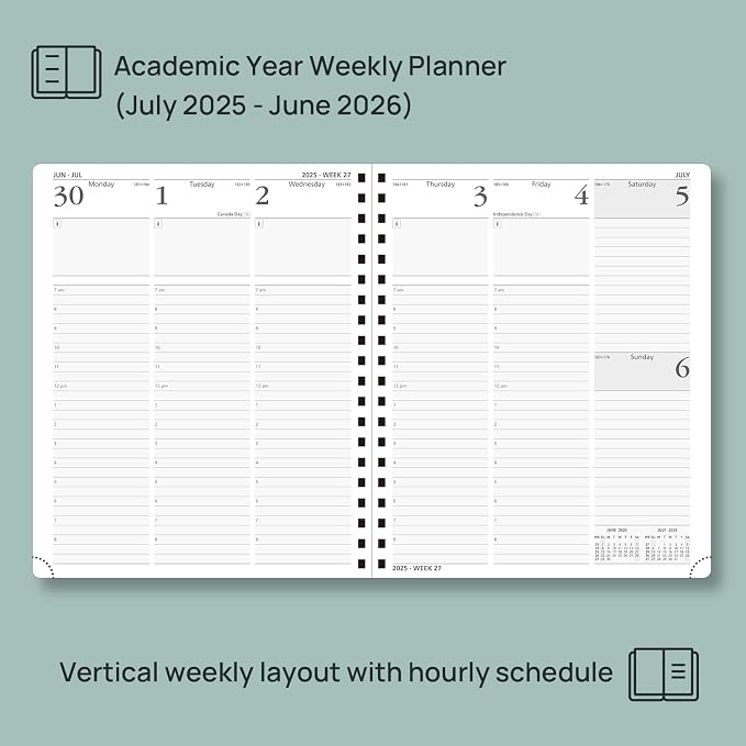 POPRUN Planner 2025-2026 Academic Weekly Calendar - Image 3