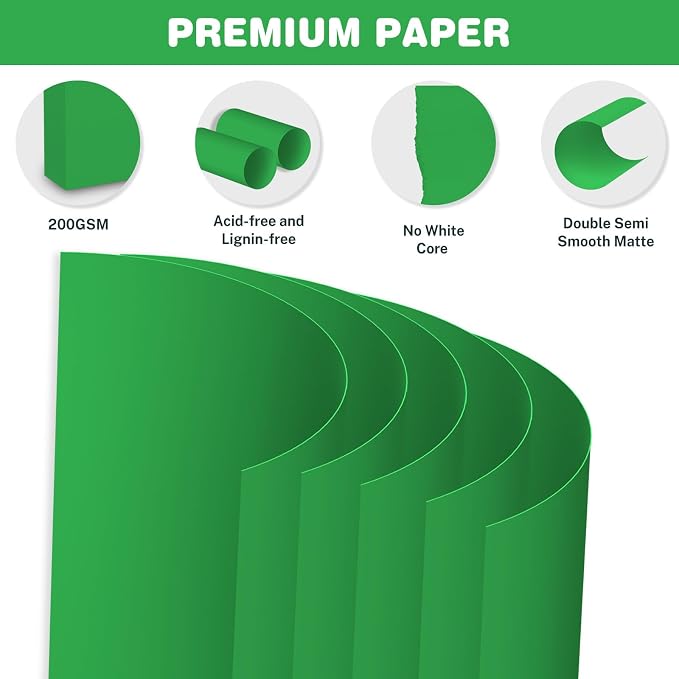Cardstock 8.5 X 11, 40 Sheets, Christmas Green Card Stock, 75lb/ 180gsm - Image 3