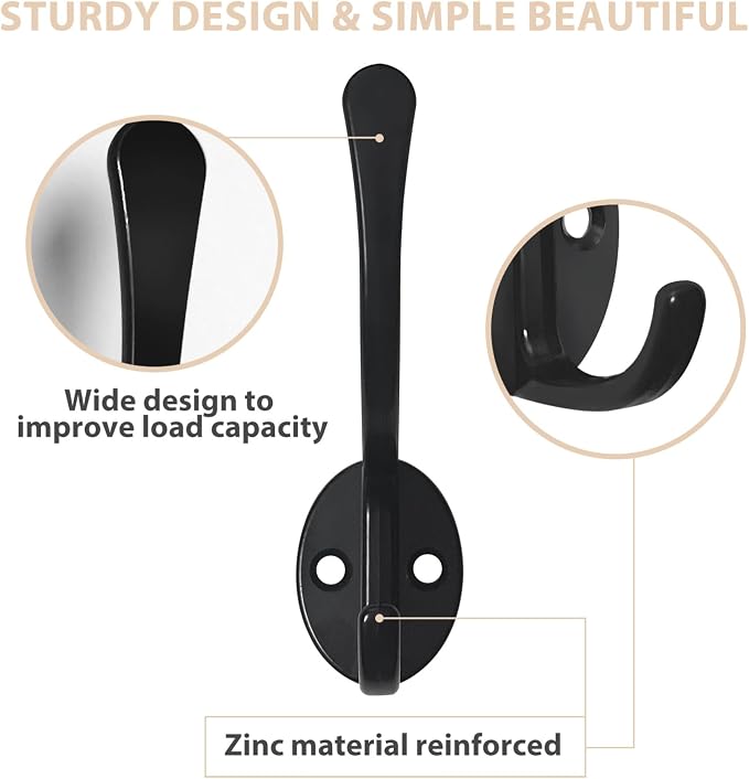 Homanu 14 Pack Coat Hooks Wall Mounted - Image 4