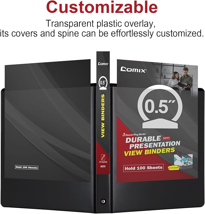 COMIX Sturdy 3 Ring Binder 0.5 inch - Image 5