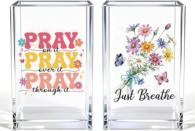Vgrti Just breathe 2 Pack Acrylic Cosmetic Pencil Pen Holder Cup, Hope by Unknown