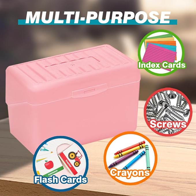 H4D Index Card Holder 3x5, Index Card Box Organizer Case, 3x5 Flash Note Card - Image 6