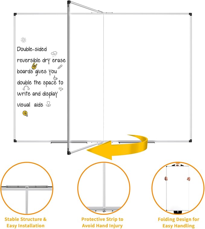 XBoard Magnetic Whiteboard 72 x 48 Inch | Giant Foldable Dry Erase White Board - Image 5