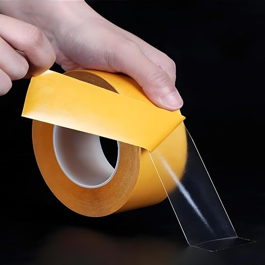 Ultra-Thin Clear Double Sided Adhesive Tape 2 Inch x 85FT Heavy Duty Two Side by Angkeel