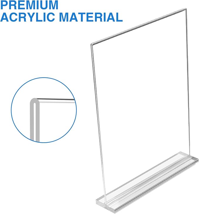 20 Pack Acrylic Sign Holder 4 x 6 Clear Display Table Signs Stand, Double Sided - Image 6
