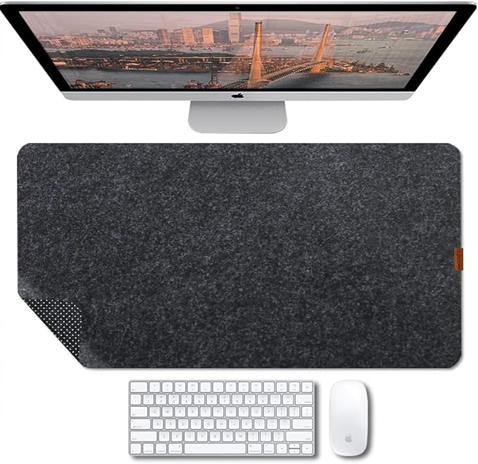 Bright Stone Felt Desk Mat, Non-Slip Mouse Pad, 27.5"x11.8" Office Supplies by BRIGHTSTONE