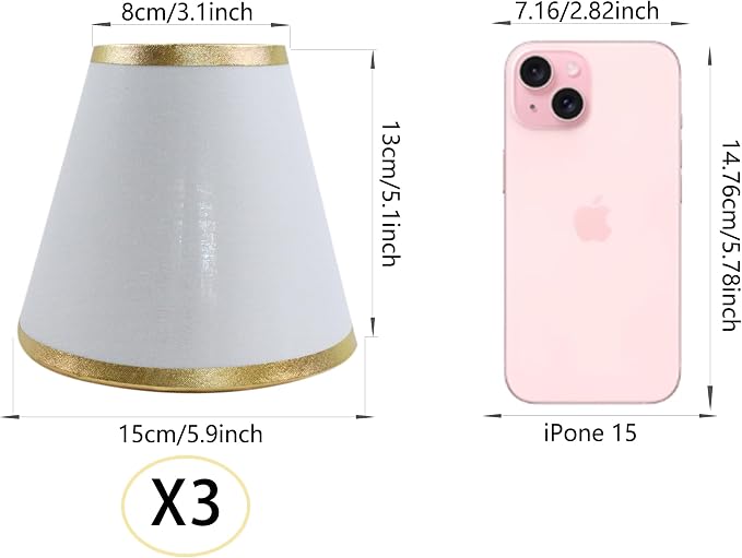 TAaMTYH small lamp shade chandelier shades set of 3，Fabric Lampshade - Image 2