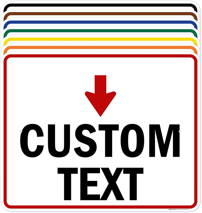 Custom Arrow Directional Sign, Down Arrow, 24x30 Inches, Rust Free .063 Aluminum by MySignCenter