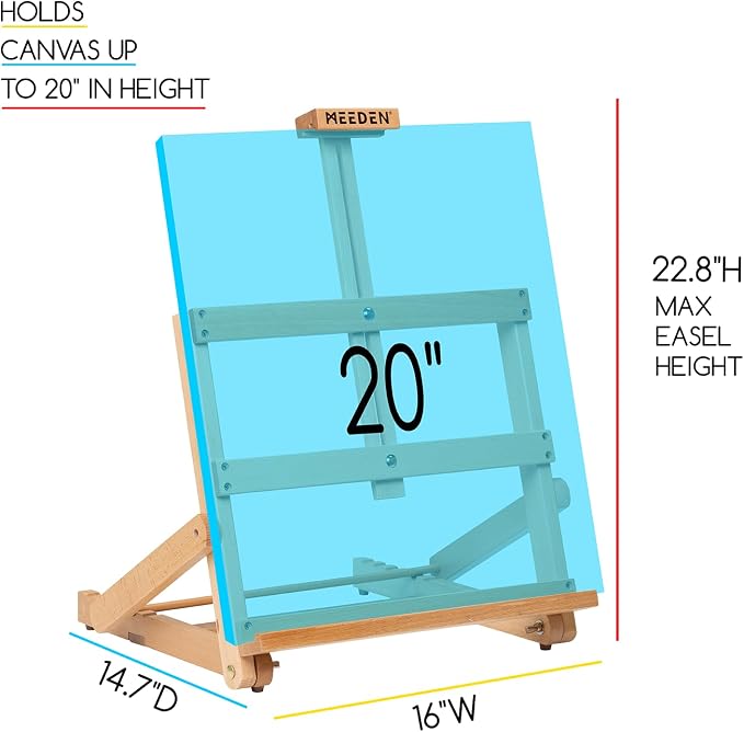 MEEDEN Heavy-Duty H-Frame Tabletop Easel: Adjustable Studio Desktop Easel - Image 2