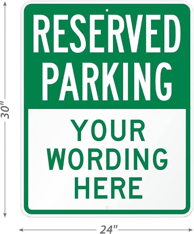 SmartSign 30 x 24 inch Custom “Reserved Parking” Metal Sign - Image 5