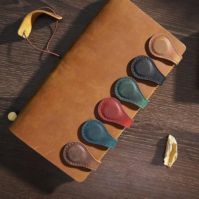 Artlaza Personalized Magnetic Leather Bookmark, 26 Letter Custom Leather - Image 3
