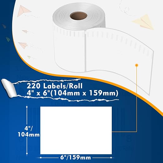 L LIKED 220 PCS 4"x6" Thermal Shipping Labels, Perforated White, Strong - Image 2