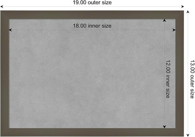 Amanti Art Grey Framed Magnetic Board 13x19 Small Vision Board - Image 3