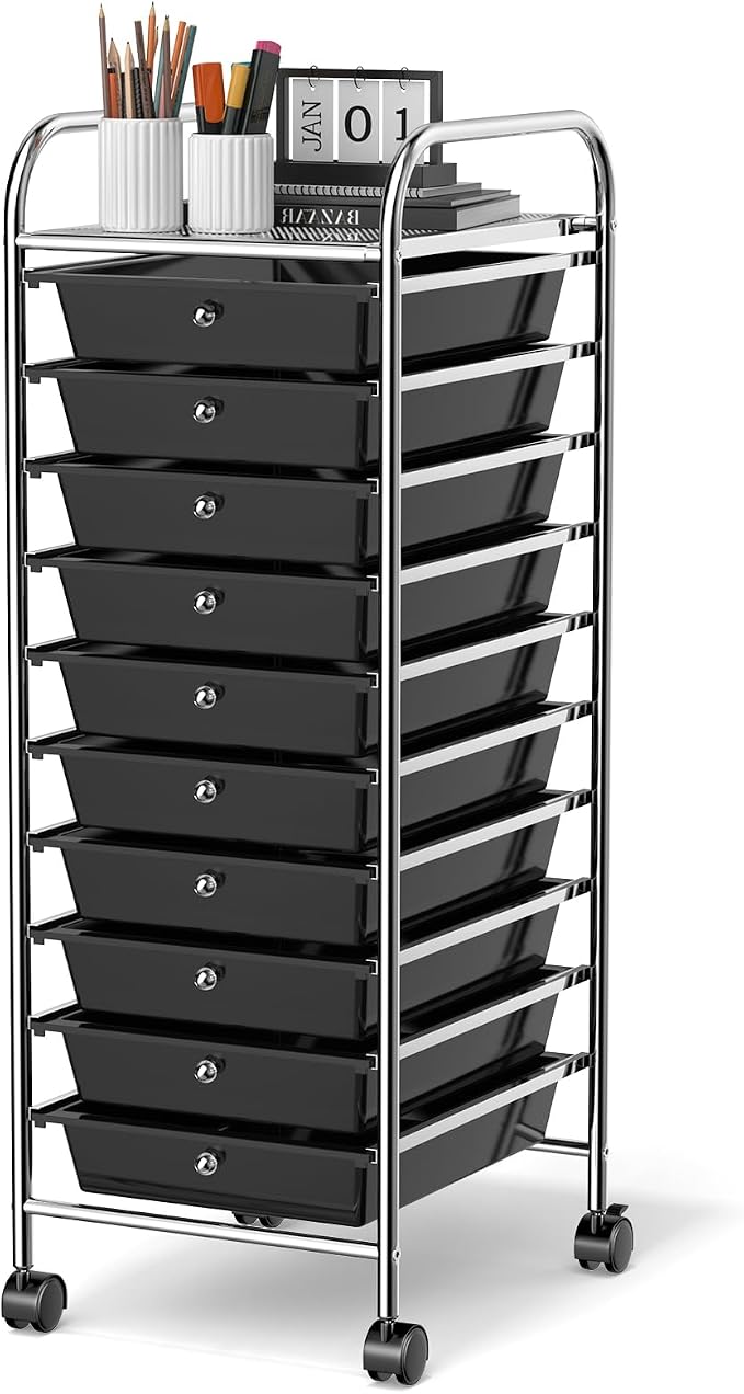 GLACER 10 Drawers Rolling Cart, Storage Cart by GLACERGrowupinhappiness