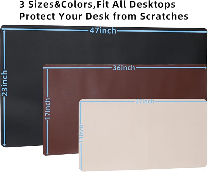 Wolaile Desk Blotter Pad, 36x17 inch PU Leather Computer Mouse Mat, Non-Slip - Image 5