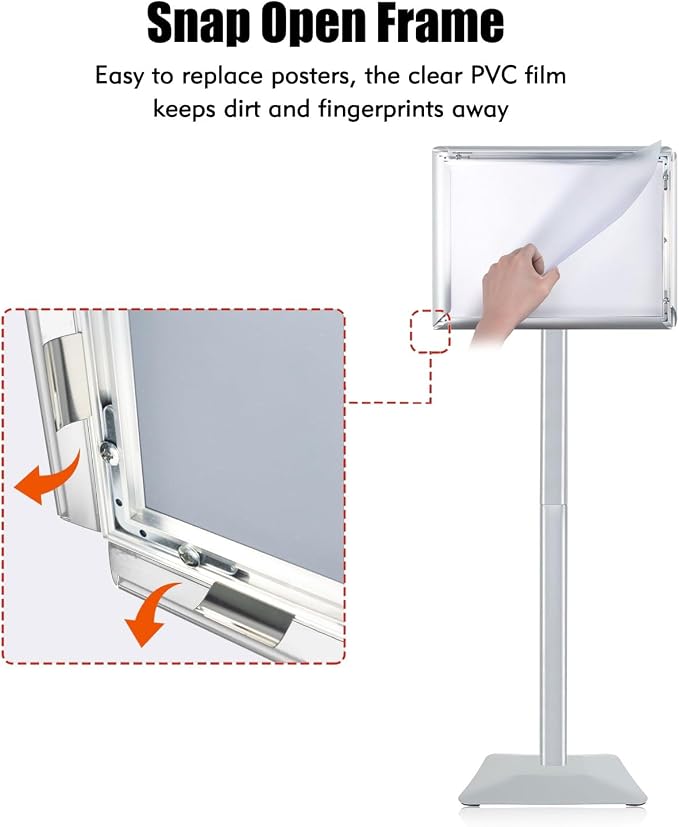 Golemas Sign Stand for Display, 11lbs Integrated Rod Heavy Duty Pedestal Floor - Image 5
