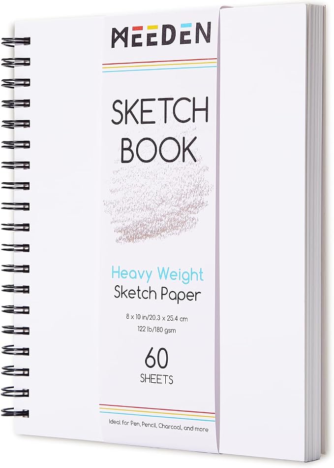 MEEDEN 8"x10" Sketchbook Paper Pad: 122lb/180gsm Spiral Bound Art Sketch Book by MEEDEN