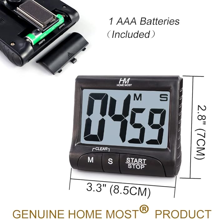 HOME MOST 3" Large Display Kitchen Timer - Image 6