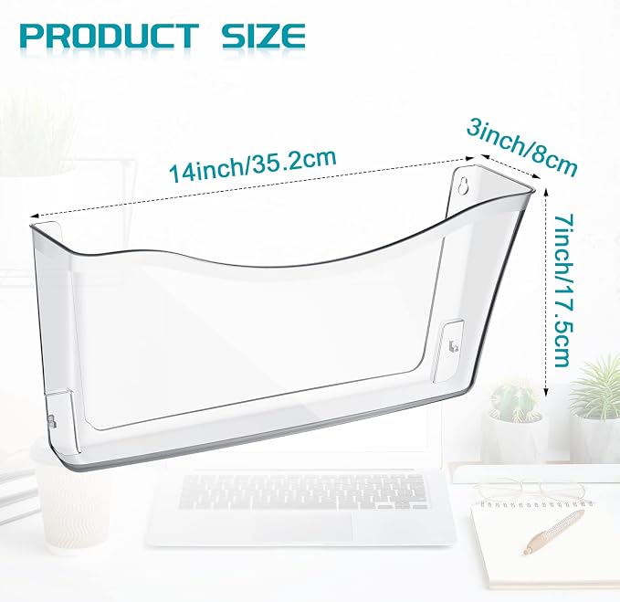 Colarr 6 Pack Expandable Pocket Wall File Holder Plastic Hanging Wall Organizer - Image 2