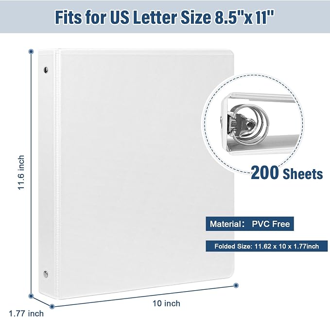 1-Inch 3-Ring-Binder with Pockets - Image 2