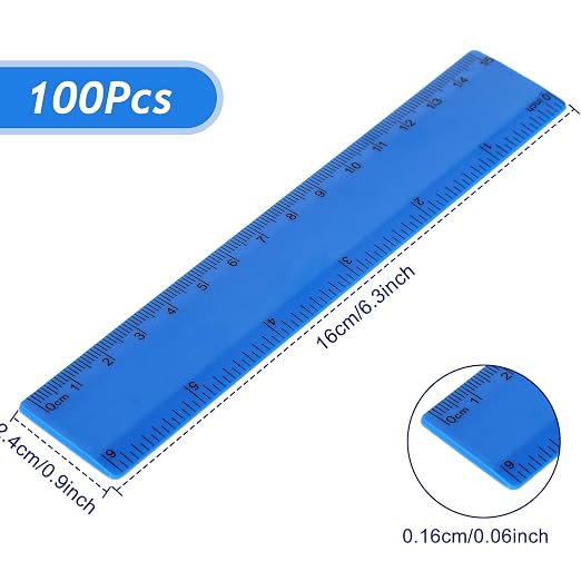 Zonon 100 Pcs 6 Inch Rulers Bulk Plastic Flexible Small Straight Rulers - Image 5