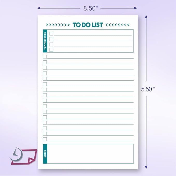 To Do List Notepad – 2 Pads of 50 Sheets, Total of 100 sheets Ruled Planning - Image 2