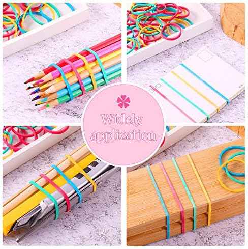 Outus 4 Roll Rubber Band Elastic Ball About 400 Pieces Colorful Rubber Bands Stretchable Rubber Band Balls Stationery Holder Elastic Band Loops for DIY, Arts and Crafts Christmas Gift for Grandson