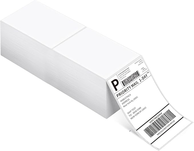 KKBESTPACK Mailing Labels – 2000 Fanfold 4 x 6 Direct Thermal Shipping Labels by KKBESTPACK