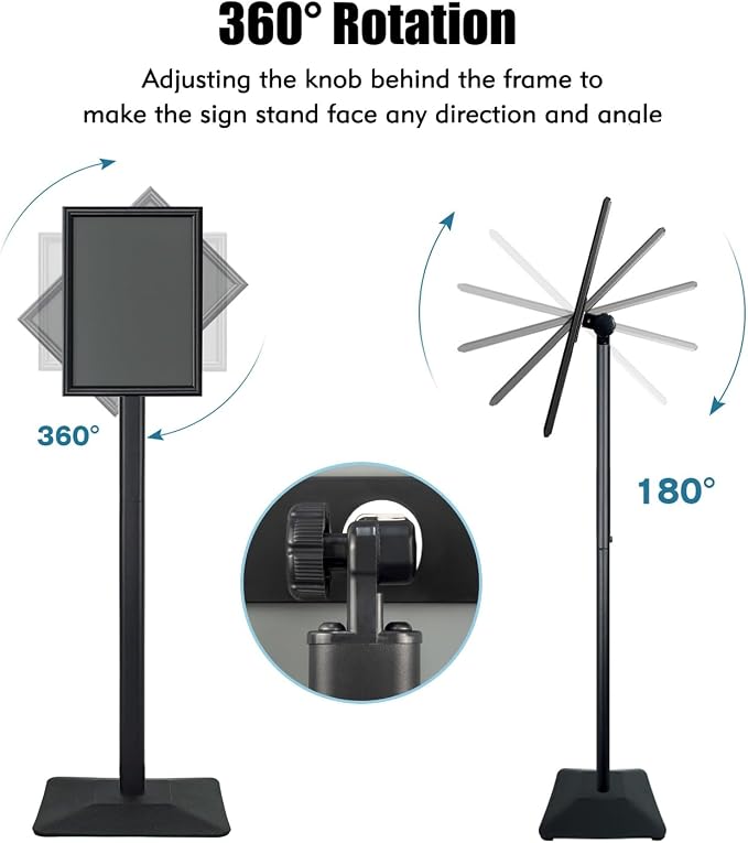 Golemas Sign Stand for Display, 11lbs Integrated Rod Heavy Duty Pedestal Floor - Image 5