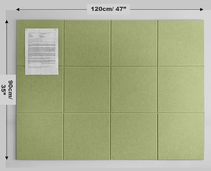 DECORITA Felt Wall Tiles | Large Cork Board Alternative | Aesthetic Felt - Image 2