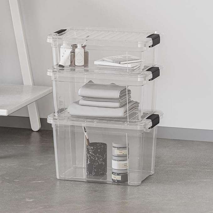 Superio Storage Bins with Lids- 2 Pack, 2.5 Qt Clear Boxes - Image 7