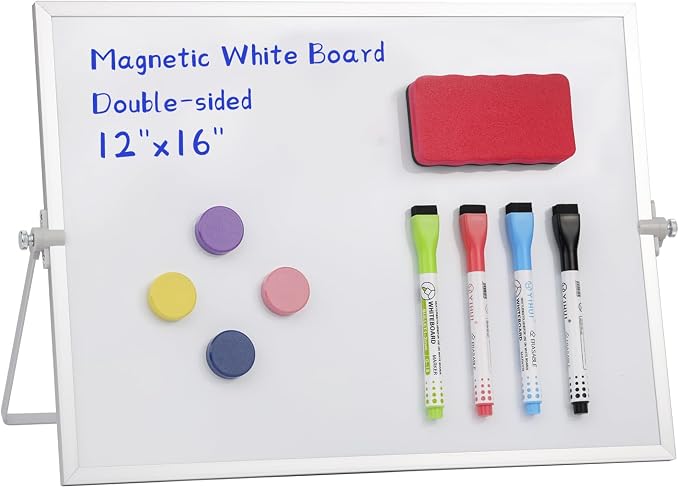 MXG 12x16 Inch Double Sided Magnetic Dry Erase Board, Portable Desk whiteboard by Unknown